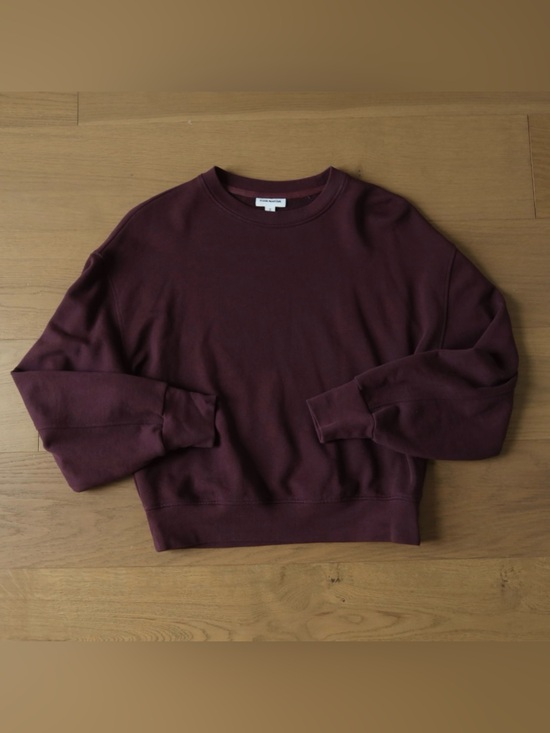 Frank & Oak Tops - Women’s Crewneck Sweatshirt in Deep Burgundy
